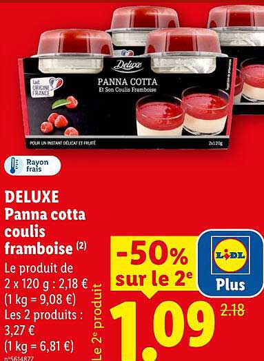 DELUXE Panna cotta coulis framboise