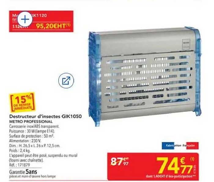 Destructeur d'insectes GIK1050 METRO PROFESSIONAL