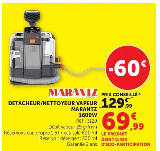 DETACHEUR/NETTOYEUR VAPEUR MARANTZ 1600W