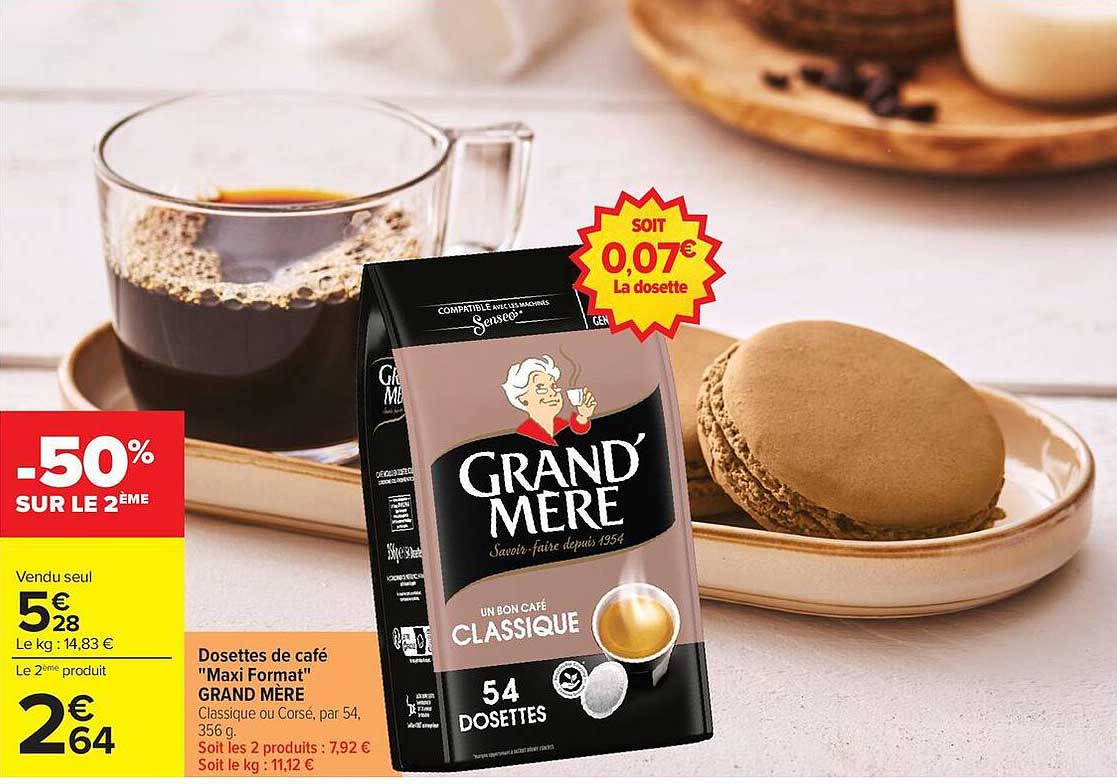 Dosettes de café "Maxi Format" GRAND MERE