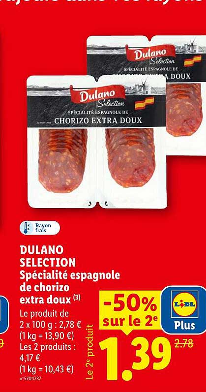 DULANO SELECTION Spécialité espagnole de chorizo extra doux (3)