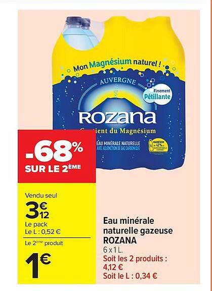 Eau minérale naturelle gazeuse ROZANA