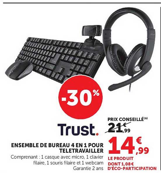 ENSEMBLE DE BUREAU 4 EN 1 POUR TELETRAVAILLER