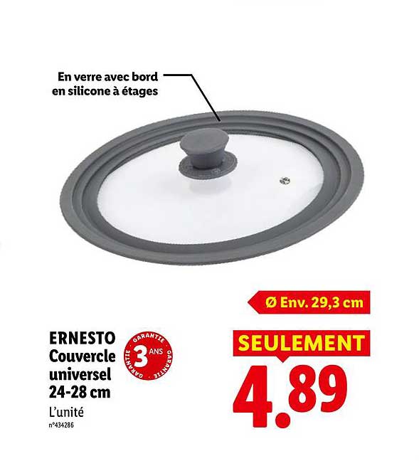 ERNESTO Couvercle universel 24-28 cm