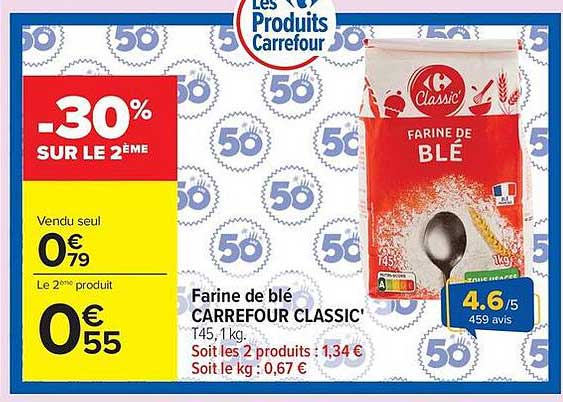 Farine de blé Carrefour Classic'