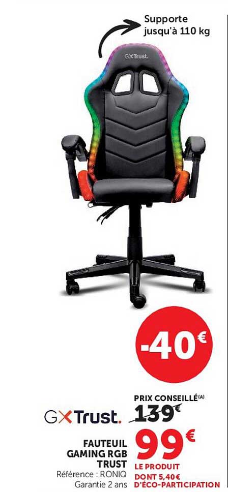 FAUTEUIL GAMING RGB TRUST