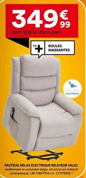 FAUTEUIL RELAX ÉLECTRIQUE RELEVEUR VALIO.