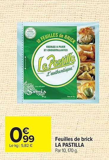 Feuilles de brick LA PASTILLA Par 10, 170 g.