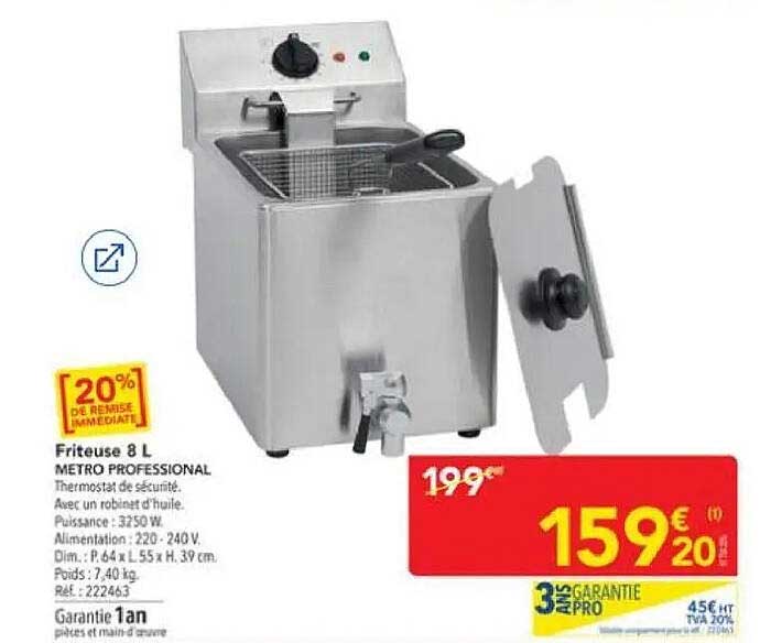 Friteuse 8 L METRO PROFESSIONAL
