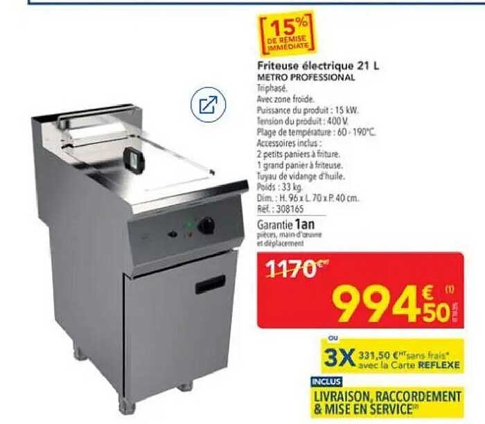 Friteuse électrique 21 L METRO PROFESSIONAL