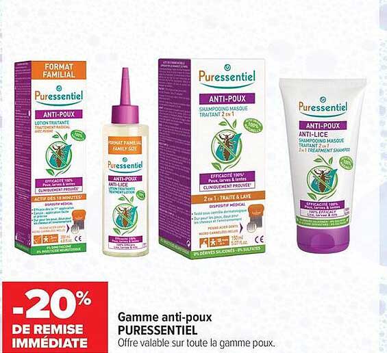 Gamme anti-poux PURESSENTIEL