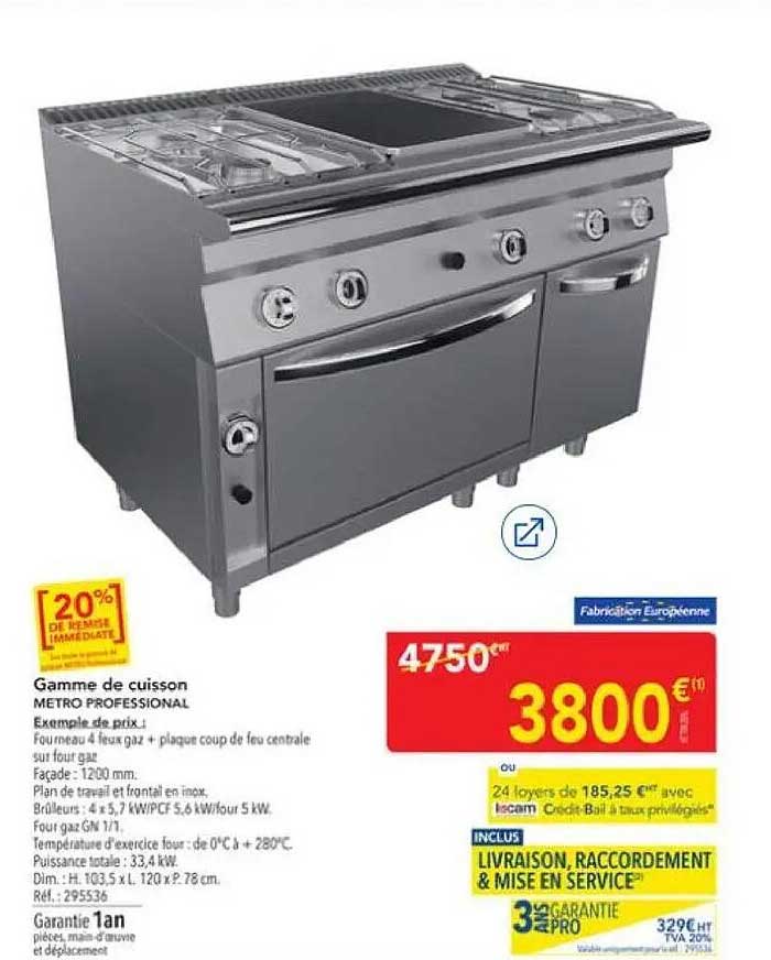 Gamme de cuisson METRO PROFESSIONAL