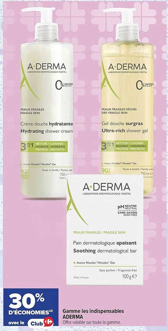 Gamme les indispensables ADERMA