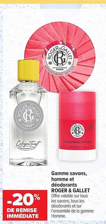 Gamme savons, homme et déodorants ROGER & GALLET