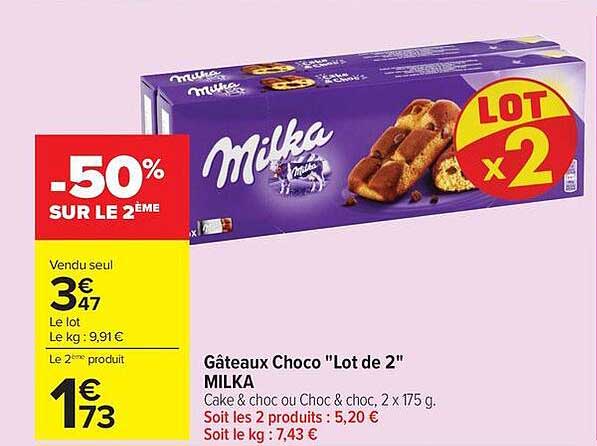 Gâteaux Choco "Lot de 2" MILKA