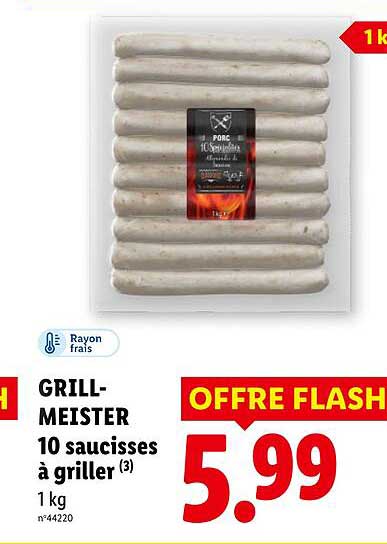 GRILL-MEISTER 10 saucisses à griller (3) 1 kg n°44220