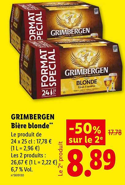 GRIMBERGEN Bière blonde**