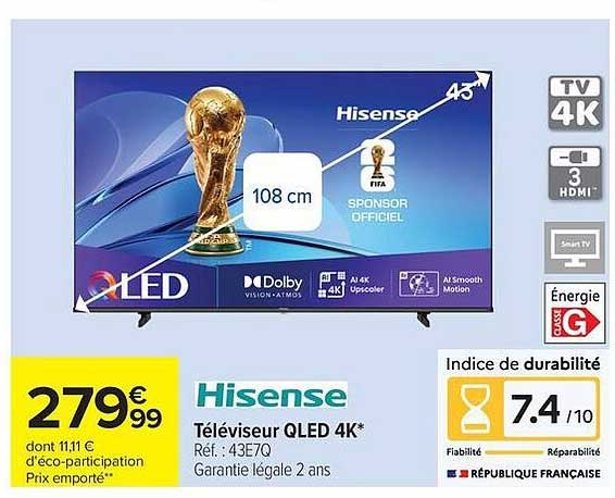 Hisense Téléviseur QLED 4K*