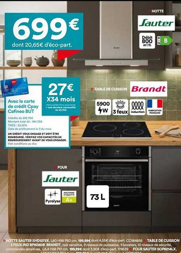 HOTTE SAUTER SHD1272X, L60 H98 P60 cm.