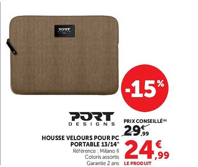 Housse velours pour PC portable 13/14"