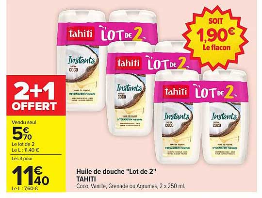 Huile de douche "Lot de 2" TAHITI