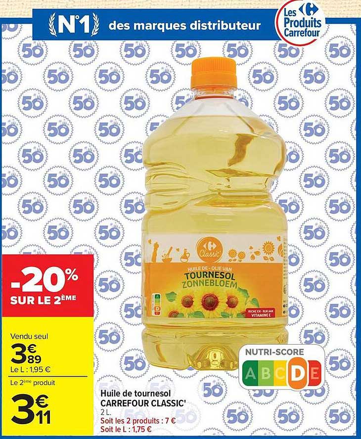 Huile de tournesol CARREFOUR CLASSIC'