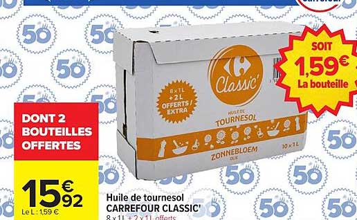 Huile de tournesol CARREFOUR CLASSIC