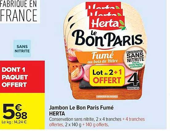Jambon Le Bon Paris Fumé HERTA