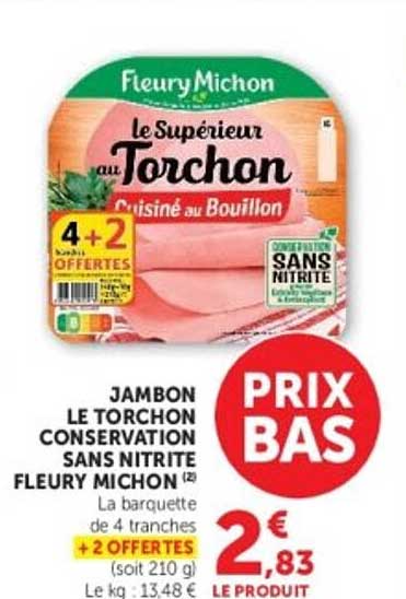 JAMBON LE TOCHON CONSERVATION SANS NITRITE FLEURY MICHON