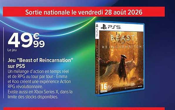 Jeu "Beast of Reincarnation" sur PS5