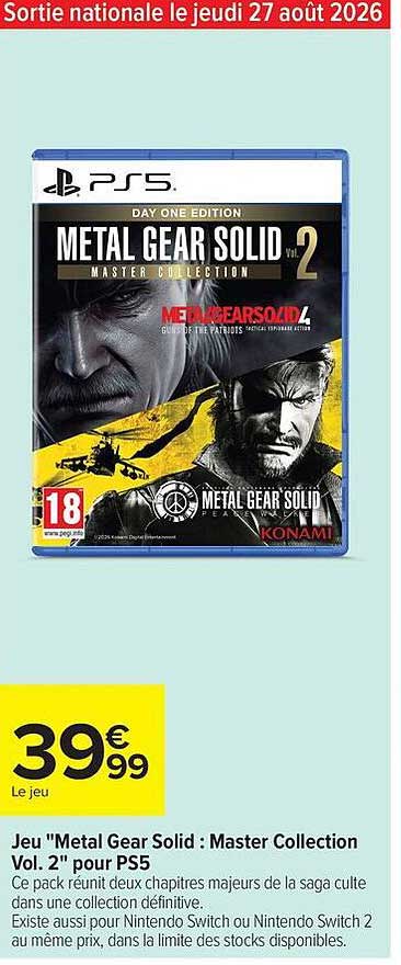 Jeu "Metal Gear Solid : Master Collection Vol. 2" pour PS5