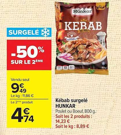 Kébab surgelé HUNKAR