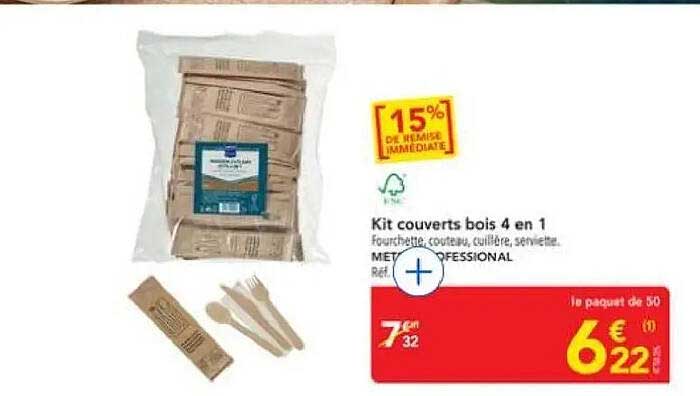 Kit couverts bois 4 en 1