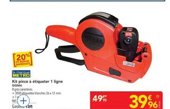 Kit pince à étiqueter 1 ligne SIGMA