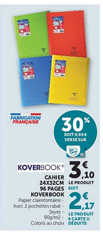 KOVERBOOK CAHIER 24X32CM 96 PAGES KOVERBOOK