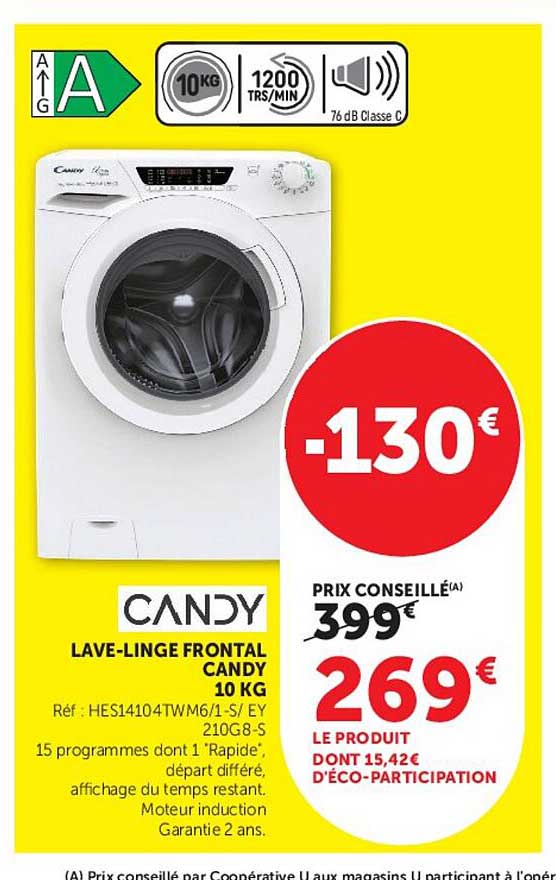 LAVE-LINGE FRONTAL CANDY 10 KG