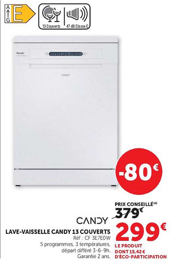 LAVE-VAISSELLE CANDY 13 COUVERTS