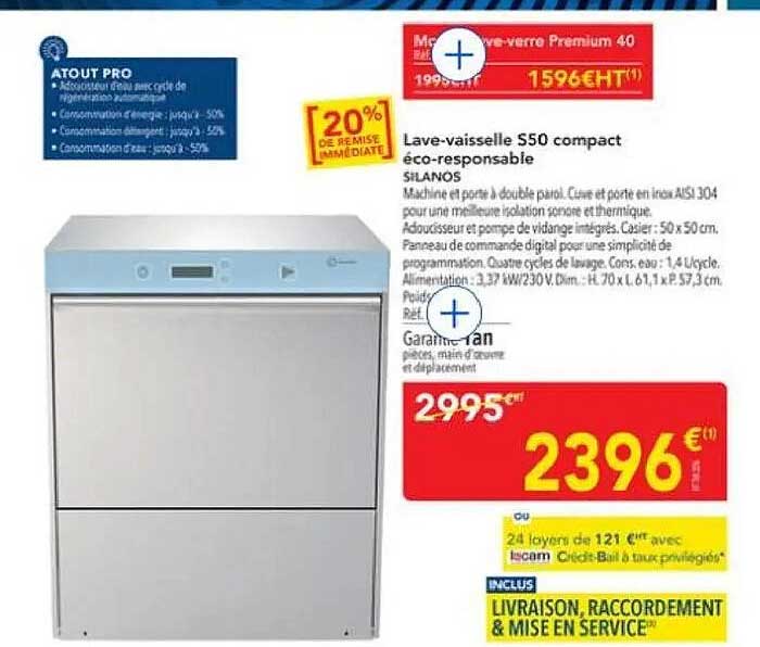 Lave-vaisselle S50 compact éco-responsable SILANOS