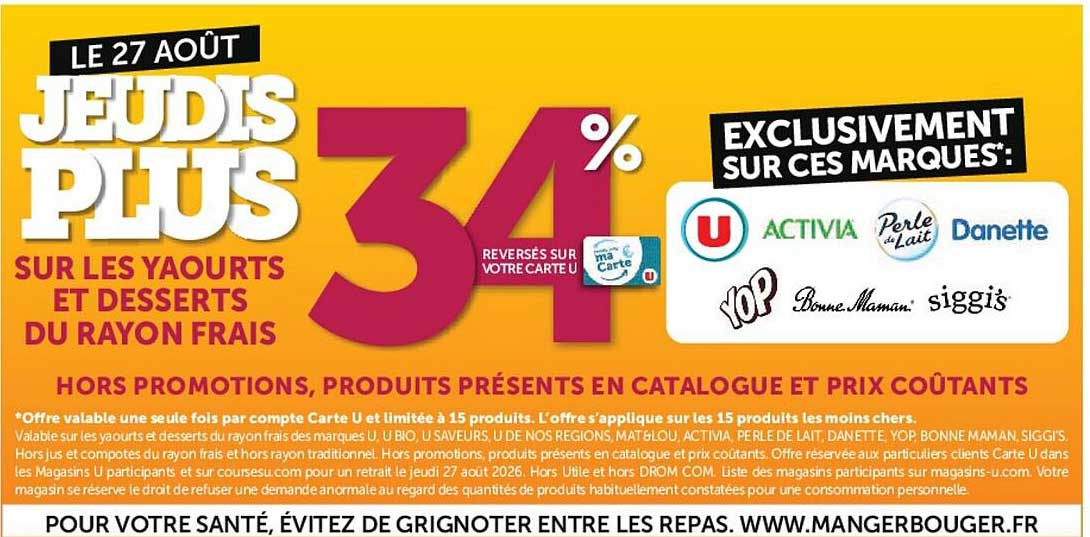 LE 27 AOÛT JEUDIS PLUS 3/4%