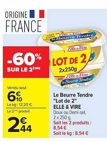 Le Beurre Tendre "Lot de 2" ELLE & VIRE