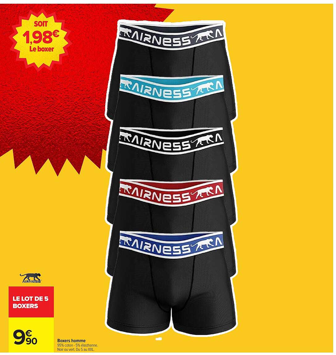 LE LOT DE 5 BOXERS