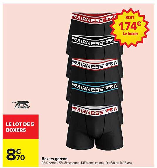 LE LOT DE 5 BOXERS