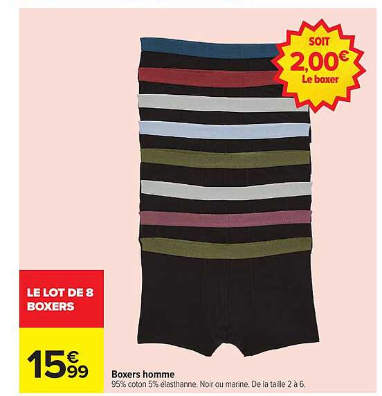 LE LOT DE 8 BOXERS
