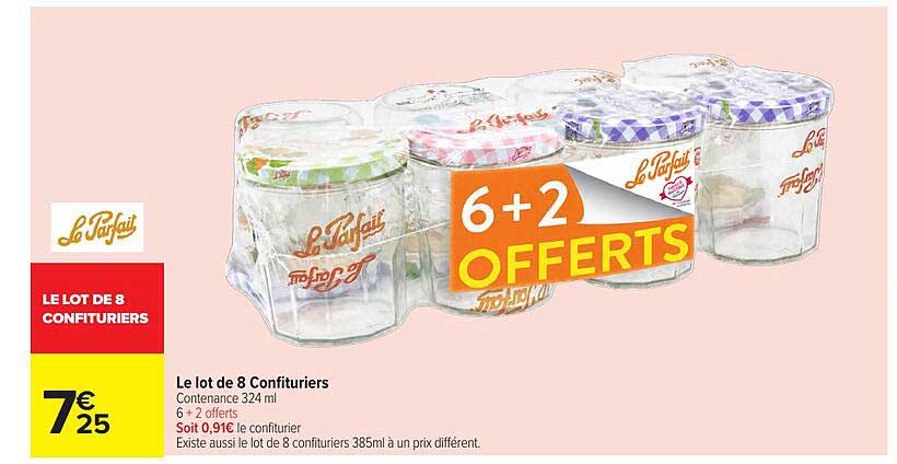 LE LOT DE 8 CONFITURIERS