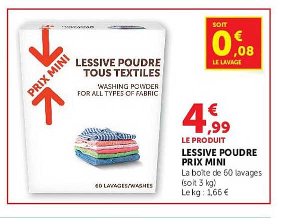 LESSIVE POUDRE TOUS TEXTILES