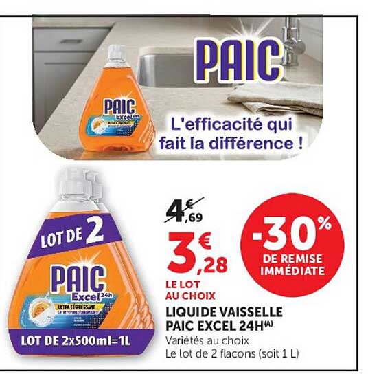 LIQUIDE VAISSELLE PAIC EXCEL 24H
