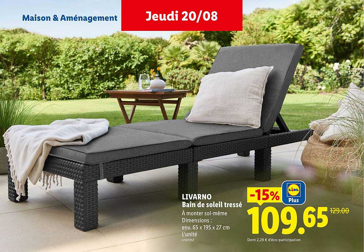 LIVARNO Bain de soleil tressé