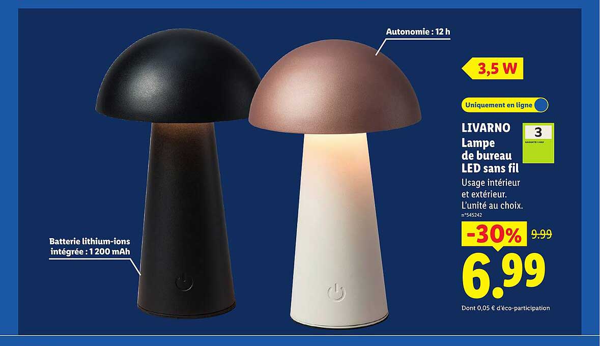 LIVARNO Lampe de bureau LED sans fil