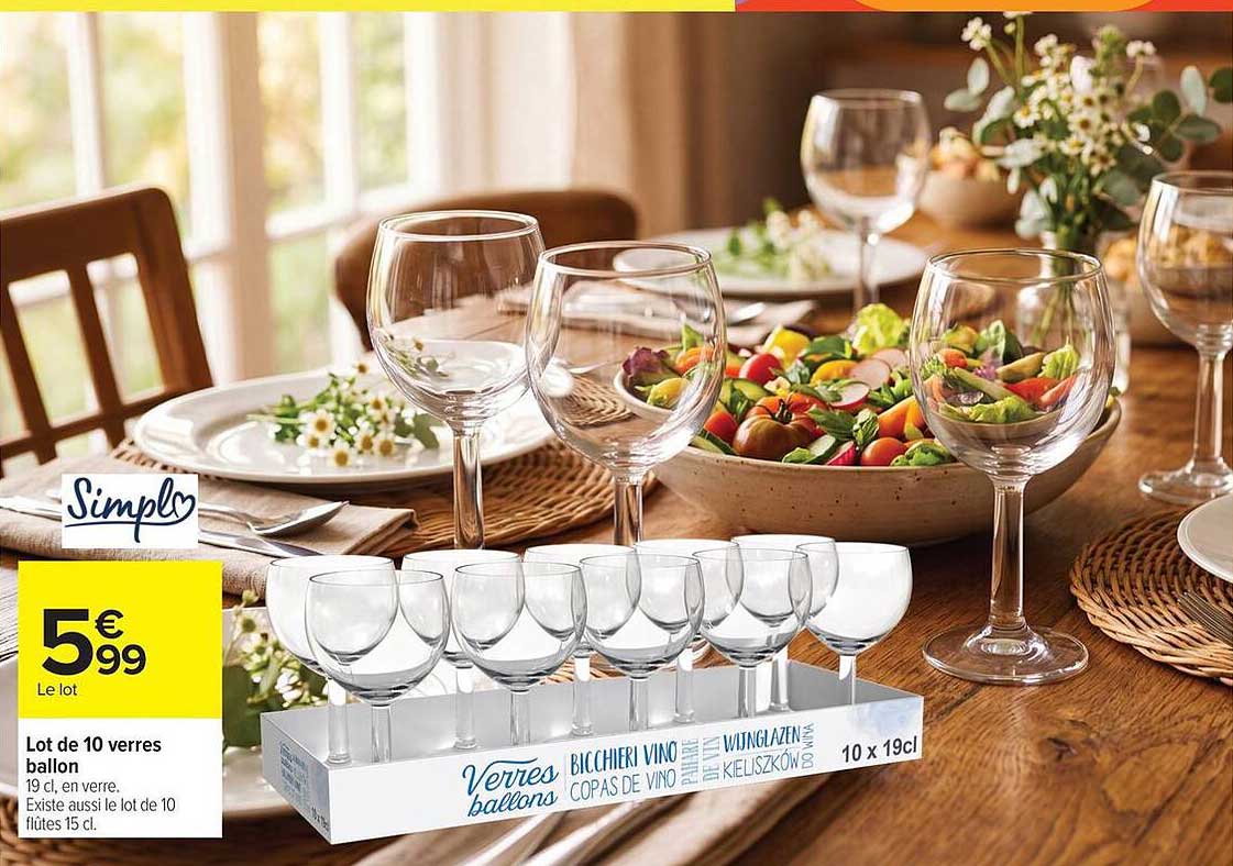 Lot de 10 verres ballon