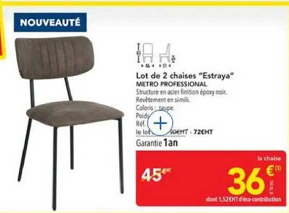 Lot de 2 chaises “Estraya” METRO PROFESSIONAL